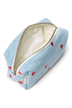 Studio Noos Verzorgingstassen * Toilettas Denim Hearts Blauw