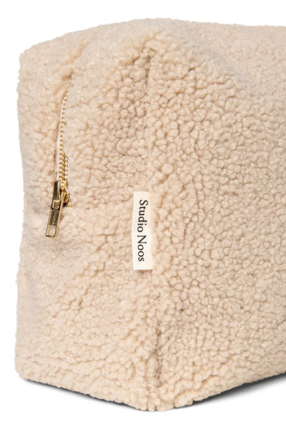 Studio Noos Verzorgingstassen * Toilettas Teddy Ecru L Beige