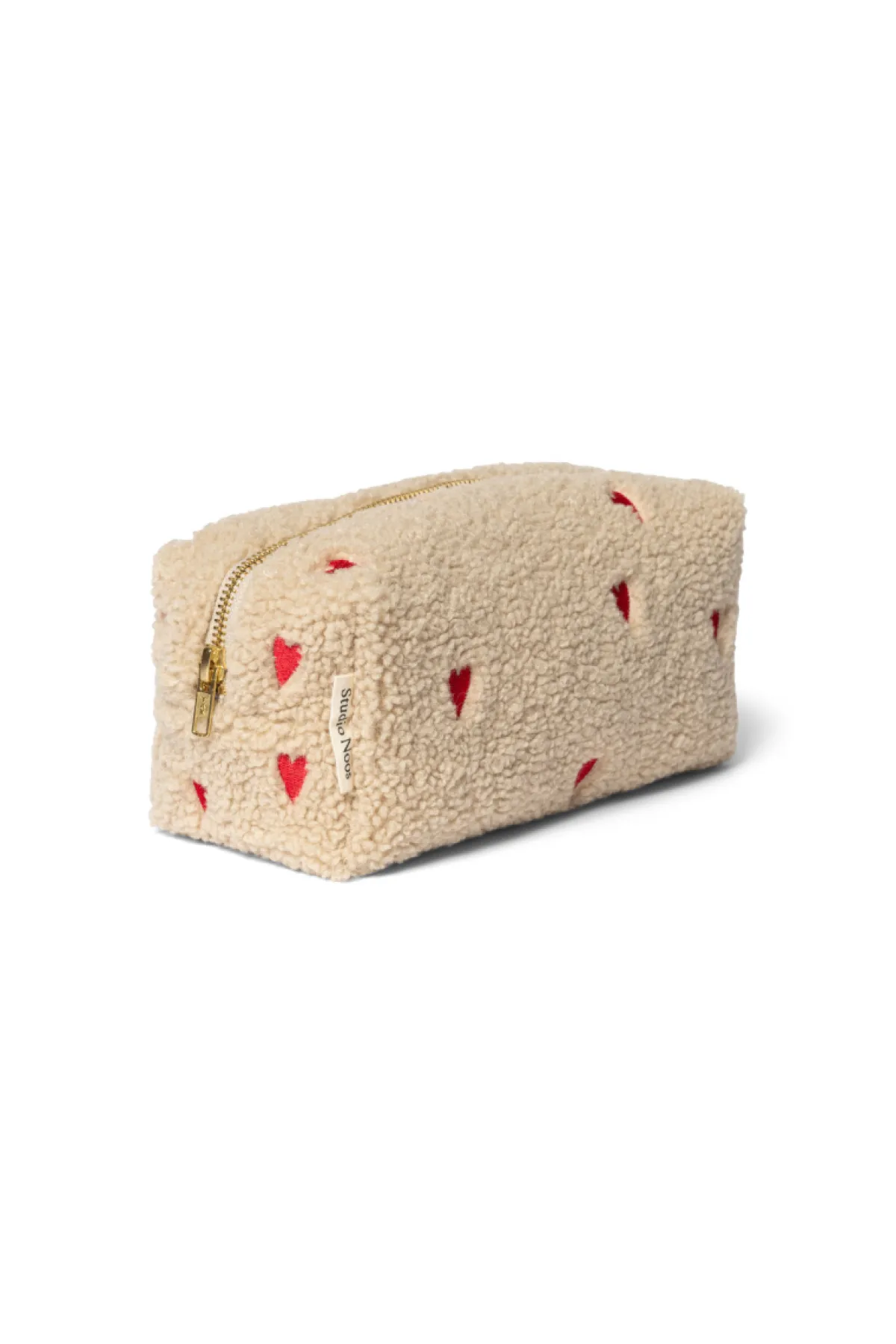 Studio Noos Verzorgingstassen * Toilettas Teddy Hearts Ecru Multicolor
