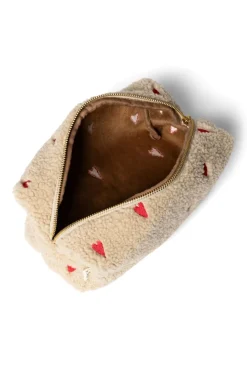 Studio Noos Verzorgingstassen * Toilettas Teddy Hearts Ecru Multicolor