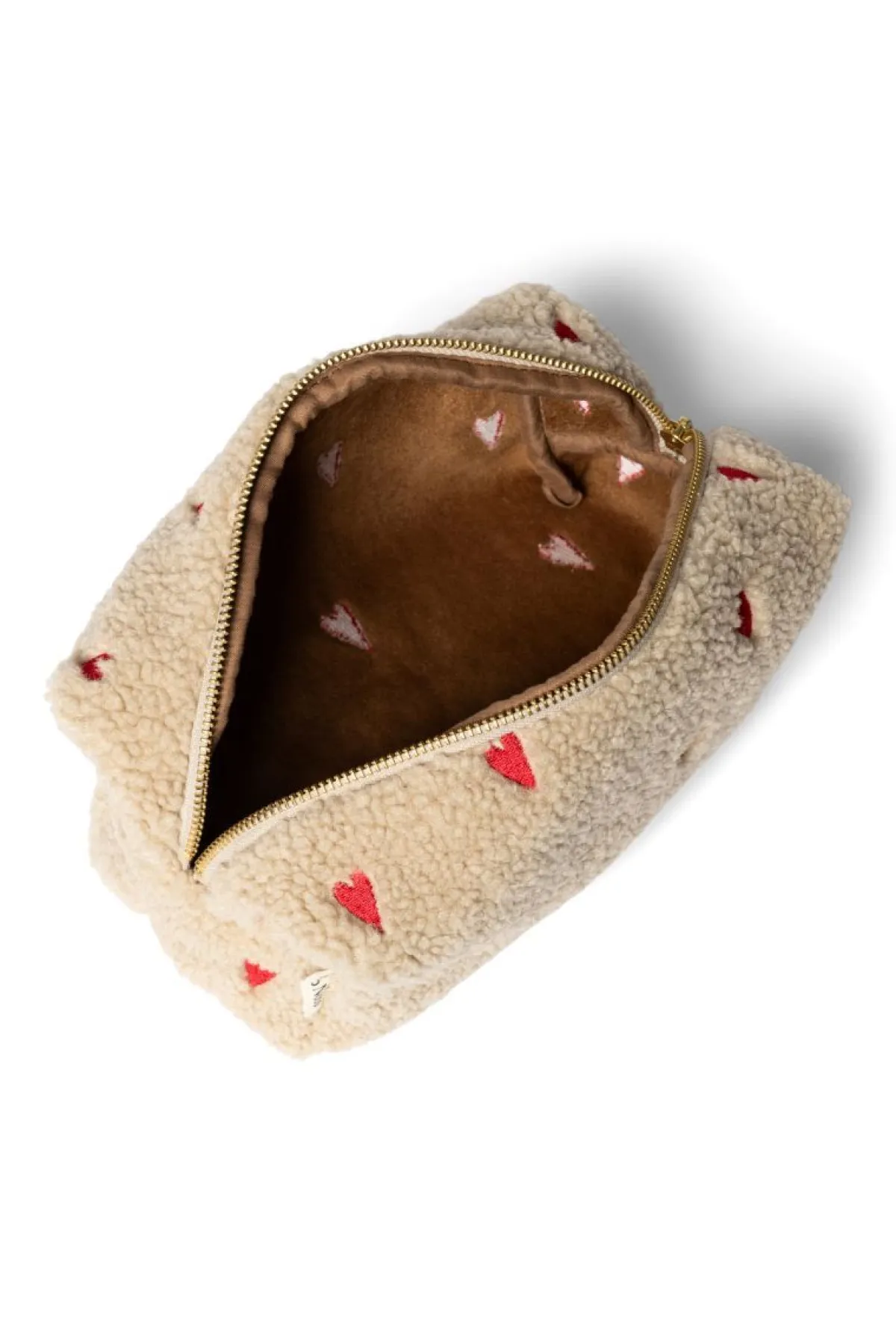 Studio Noos Verzorgingstassen * Toilettas Teddy Hearts Ecru Multicolor