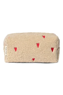 Studio Noos Verzorgingstassen * Toilettas Teddy Hearts Ecru Multicolor