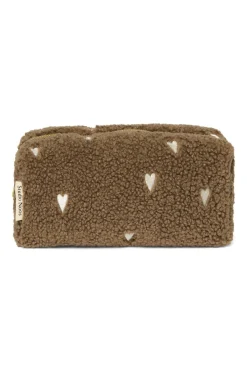 Studio Noos Verzorgingstassen * Toilettas Teddy Hearts Brown Bruin