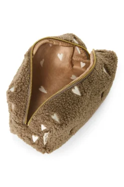 Studio Noos Verzorgingstassen * Toilettas Teddy Hearts Brown Bruin