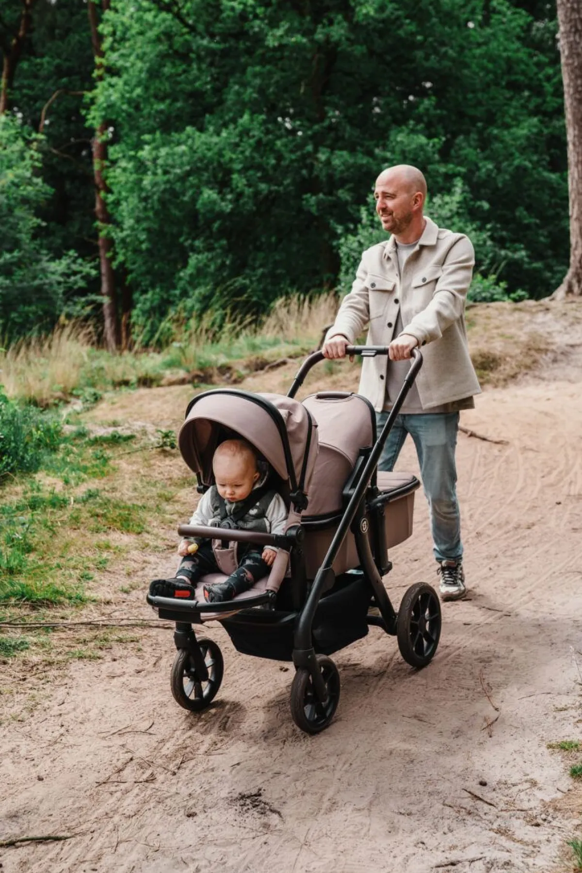 Titaniumbaby Tweelingwagens * Duo Kinderwagen Pollux Taupe