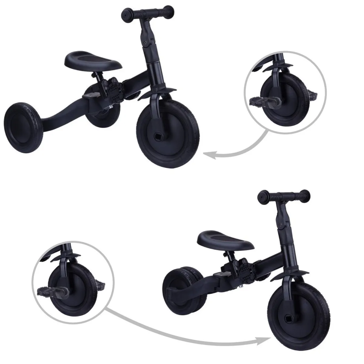 Topmark Loopfietsen * 4-in-1 Driewieler / Loopfiets Kaya Zwart Groen