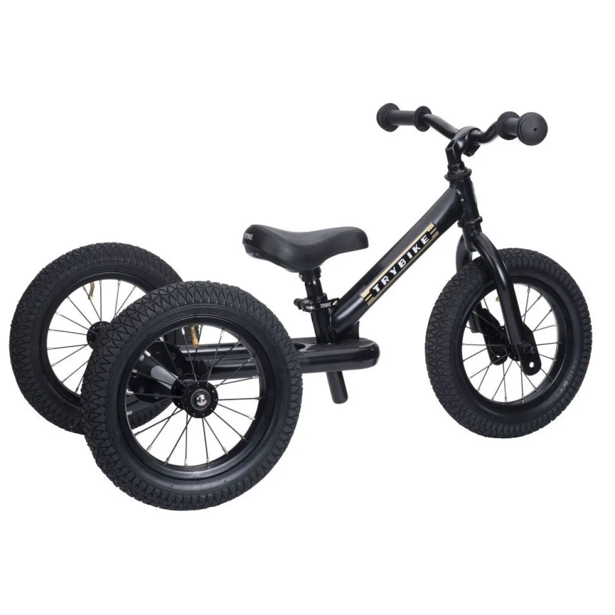Trybike Loopfietsen * Steel 2-in-1 Loopfiets All Black (mat ) Zwart