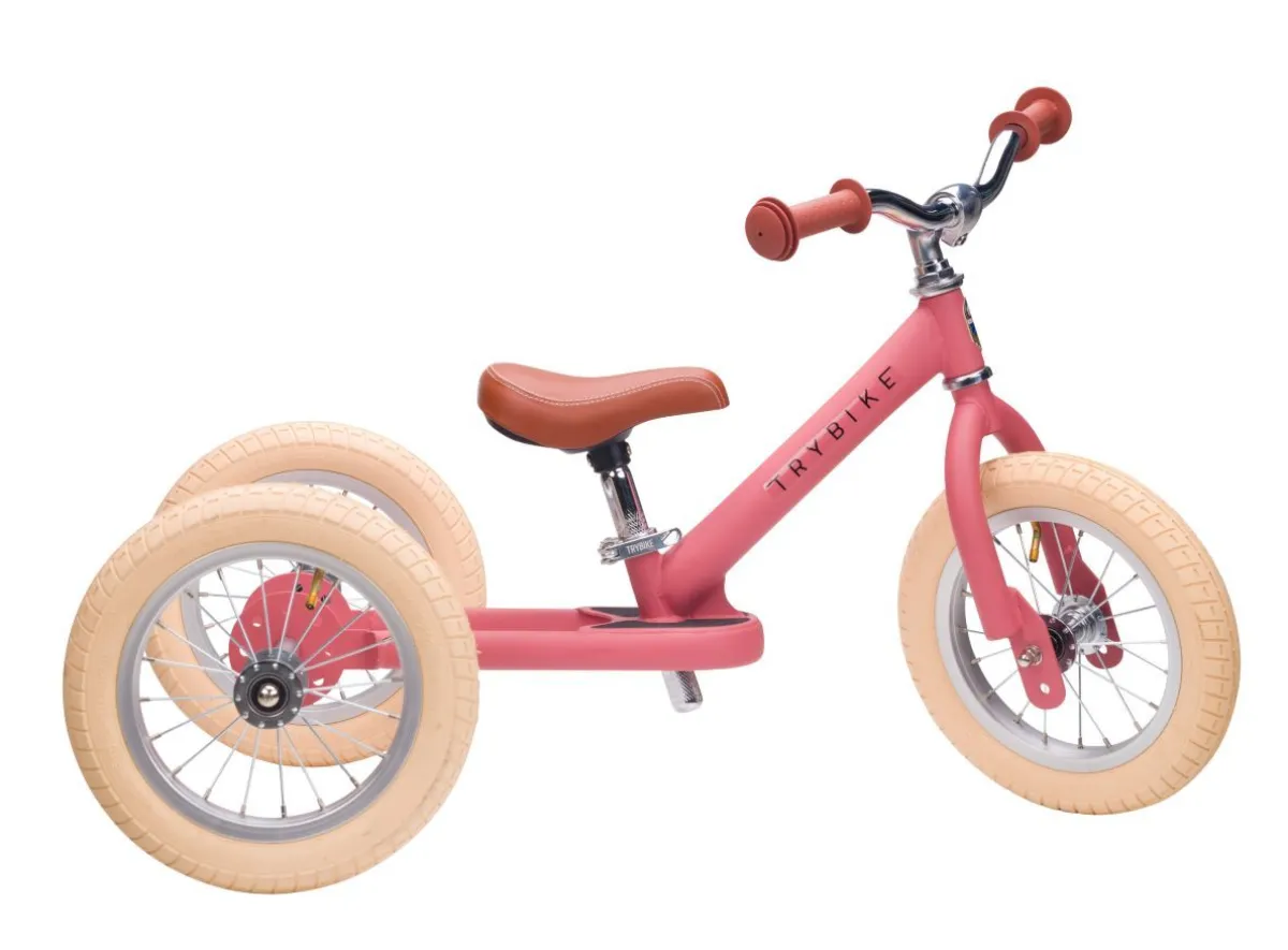 Trybike Loopfietsen * Steel 2-in-1 Loopfiets Pink (mat ) Roze
