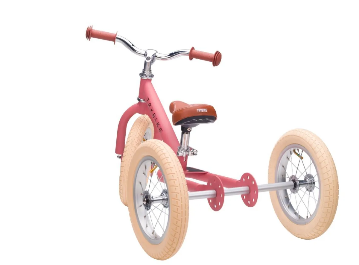 Trybike Loopfietsen * Steel 2-in-1 Loopfiets Pink (mat ) Roze