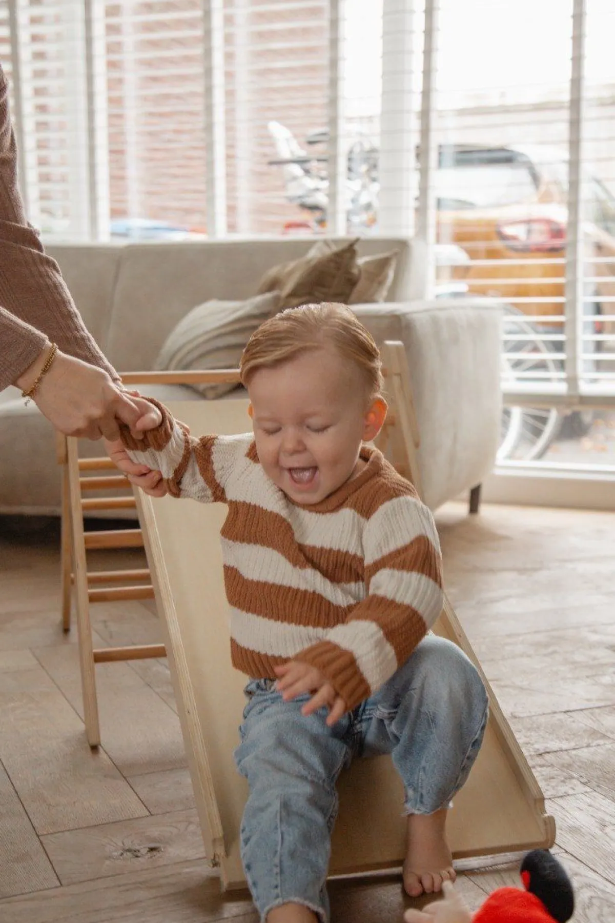 Tryco Overig * Houten Klimrek met Glijbaan Naturel
