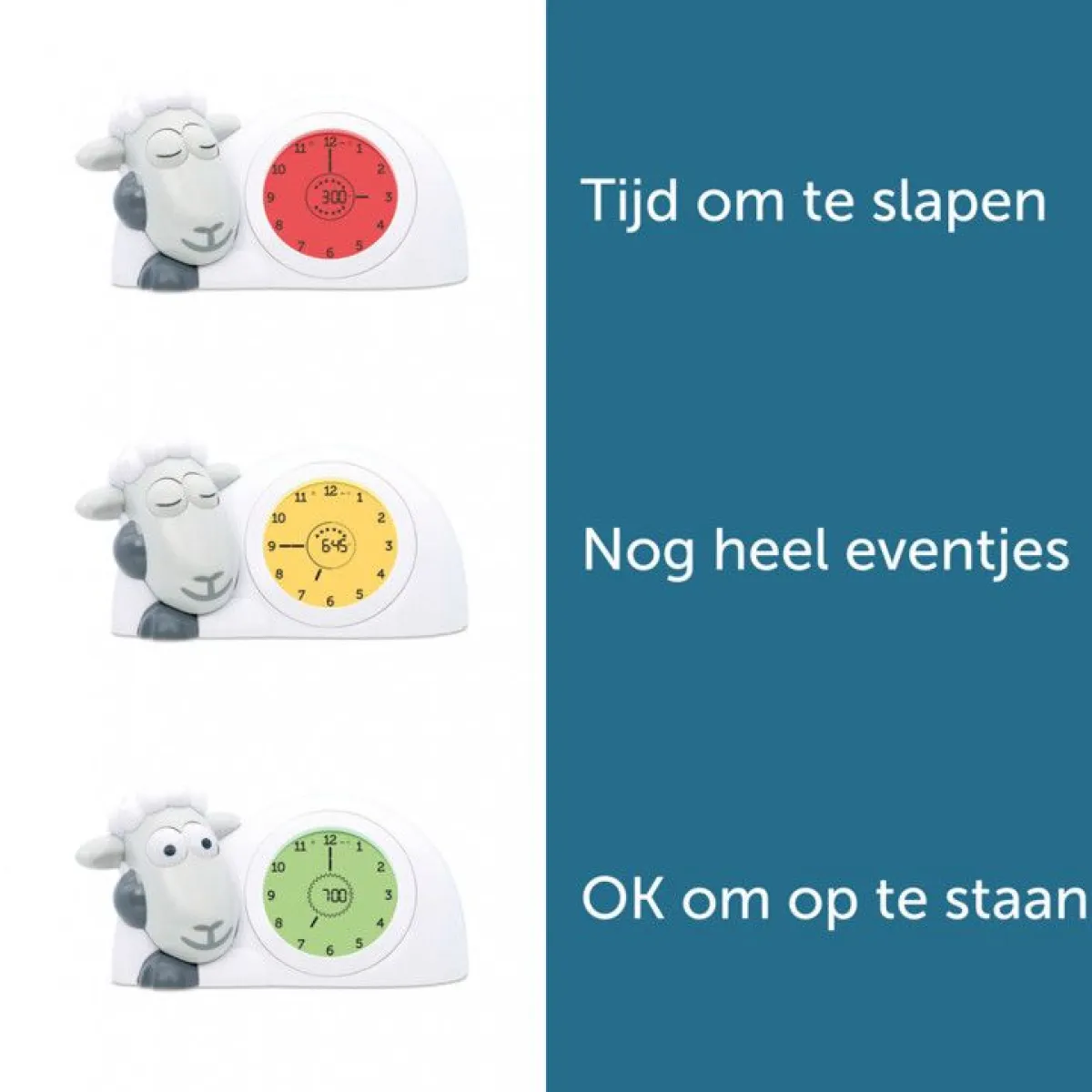 Zazu Slaapwekkers * Slaapklokje / Slaaptrainer Sam Schaap -Grijs Wit